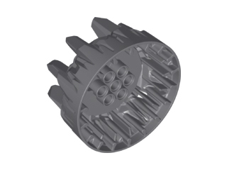 Wheel Hard Plastic with Large Cleats and Flanges, 27254 Dark Bluish Gray U