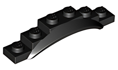 Деталь LEGO Брызговик с колесной аркой Lego Vehicle, Mudguard 1 1/2 x 6 x 1 with Arch 62361 (4925, 63970) Black U