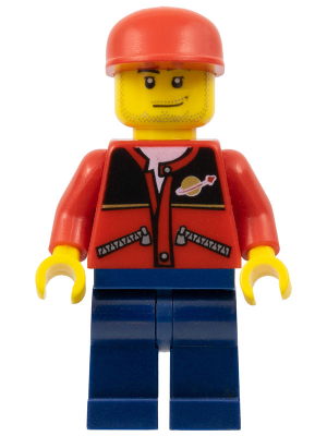 Минифигурка Lego Red Jacket with Zipper Pockets and Classic Space Logo, Dark Blue Legs, Red Cap cty0142 U