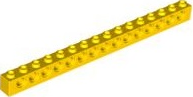 Technic, Brick 1 x 16 with Holes, 3703 Yellow N