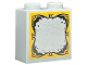 Brick, Modified 1 x 2 x 1 2/3 with Studs on Side with Silver Mirror with Black and Bright Light Orange Ornate Framed Border Pattern (Sticker) - Set 76410, 22885pb010