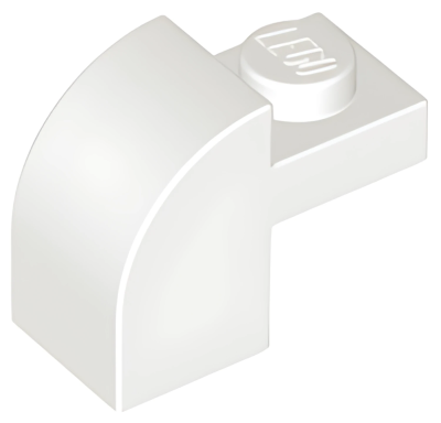 Деталь LEGO Lego Slope, Curved 2 x 1 x 1 1/3 with Recessed Stud 6091 (32807) White N