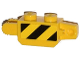 Hinge Brick 1 x 2 Locking with Black and Yellow Thin Danger Stripes, Black Corner Top Left Pattern on Both Sides (Stickers) - Sets 60033 / 60035, 30386pb03
