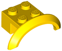 Vehicle, Mudguard 4 x 2 1/2 x 1 with Arch Round, 98282 Yellow U