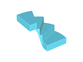 Stairs 6 x 6 x 4 Curved, 28466 Medium Azure U