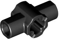Technic, Axle Connector Hub with Two Bar Holders Perpendicular (Lightsaber Hilt), 24122 Black N