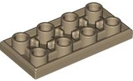 Tile, Modified 2 x 4 Inverted, 3395 Dark Tan N