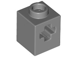 Technic, Brick 1 x 1 with Axle Hole, 73230 Dark Bluish Gray N