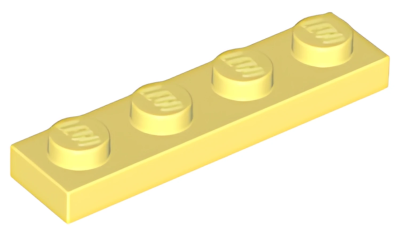 Деталь LEGO Plate 1 x 4 3710 Bright Light Yellow U