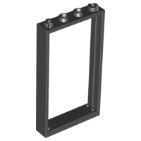 Door, Frame 1 x 4 x 6 with 4 Holes on Top and Bottom, 30179 Black N