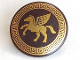 Minifigure, Shield Circular / Round Convex Face with Gold Winged Horse Pattern, 75902pb05  