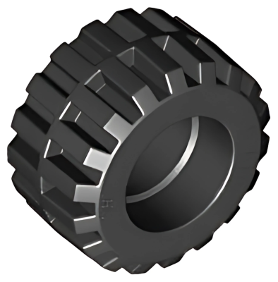 Деталь LEGO Шина Lego Tire 21mm D. x 12mm - Offset Tread Small Wide, Band Around Center of Tread 87697 Black U