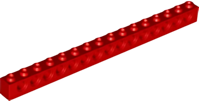 Деталь LEGO Technic, Brick 1 x 16 with Holes 3703 Red U