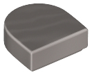 Tile, Round 1 x 1 Half Circle Extended, 24246 Flat Silver N