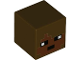 Minifigure, Head, Modified Cube with Pixelated Reddish Brown Face and Black Eyes and Mouth Pattern (Minecraft Archaeologist), 19729pb038  