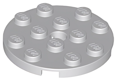 Деталь LEGO Plate, Round 4 x 4 with Hole 60474 Light Bluish Gray U
