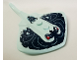 Manta Ray / Stingray with 2 Studs with Red Eyes, Dark Blue and Metallic Light Blue Pattern, 67337pb02