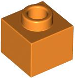 Brick, Modified 1 x 1 x 2/3 with Open Stud, 86996 Orange N