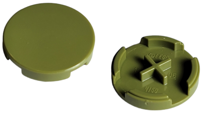 Tile, Round 2 x 2, 4150 Olive Green U