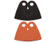 Minifigure Cape Cloth, Short, Drop Shape Middle Hole, Black with Fur Pattern and Dark Orange Sides, 39524