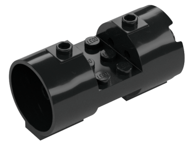 Cylinder 3 x 6 x 2 2/3 Horizontal - Square Connections Between Interior Studs, 93168 Black U