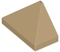 Slope 45 2 x 1 Triple with Bottom Stud Holder, 15571 Dark Tan N