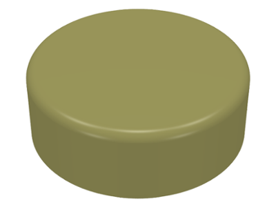 Tile, Round 1 x 1, 98138 Olive Green N