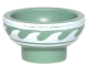 Minifigure, Utensil Bowl with White Rim and Waves Pattern, 34172pb01  