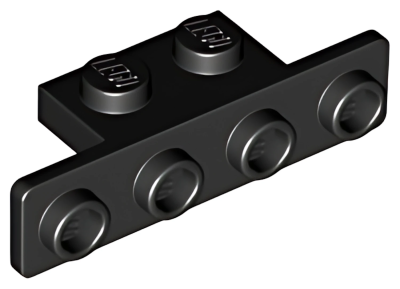 Деталь Lego Скоба Bracket 1 x 2 - 1 x 4 with Rounded Corners 2436b (10201) Black U