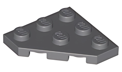 Деталь LEGO Wedge, Plate 3 x 3 Cut Corner 2450 Dark Bluish Gray U