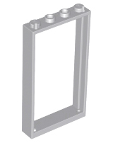 Door, Frame 1 x 4 x 6 with 2 Holes on Top and Bottom, 60596 Light Bluish Gray N