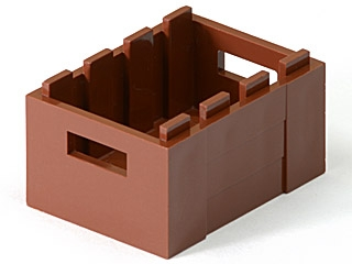 Деталь LEGO Контейнер Lego Container, Crate 3 x 4 x 1 2/3 with Handholds 30150 Reddish Brown U
