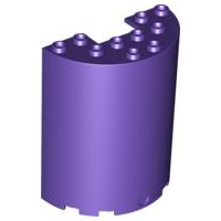 Cylinder Half 3 x 6 x 6 with 1 x 2 Cutout, 87926 Dark Purple U