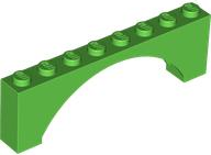 Arch 1 x 8 x 2 Raised, 16577 Bright Green N