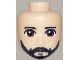 Mini Doll, Head Friends Male Large with Reddish Brown Eyes, Black Beard and Moustache Pattern, 37815