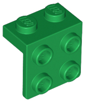 Деталь Lego Скоба Bracket 1 x 2 - 2 x 2 44728 (21712, 86644, 92411) Green N