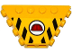 Vehicle, Tipper End Flat without Pins with Red Construction Helmet in White Circle and Black and Yellow Danger Stripes Pattern (Sticker) - Set 60075, 30022pb01  