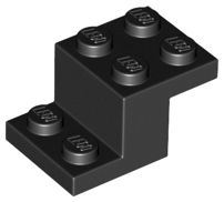 Bracket 3 x 2 x 1 1/3 with Bottom Stud Holder, 73562 Black N