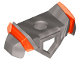 Minifigure Armor Breastplate with Pentagonal Cutout on Front and 2 Studs on Back, Angular Shoulders with Molded Trans-Neon Orange Ridges Pattern, 28350pb02  