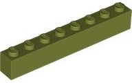Brick 1 x 8, 3008 Olive Green N
