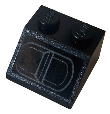 Slope 45 2 x 2 with Engine Vent Pattern Model Left Side (Sticker) - Set 76095, 3039pb131L Black U