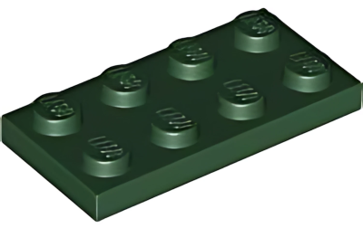 Деталь LEGO Plate 2 x 4 3020   Dark Green U
