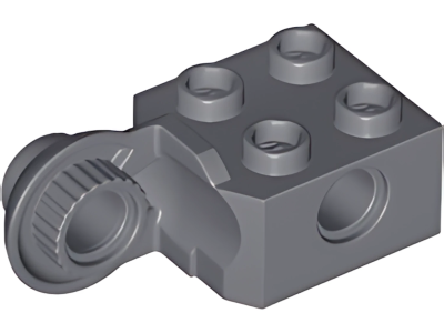 Деталь Lego Technic, Brick Modified 2 x 2 with Pin Hole and Rotation Joint Ball Half Vertical 48171 Dark Bluish Gray U 