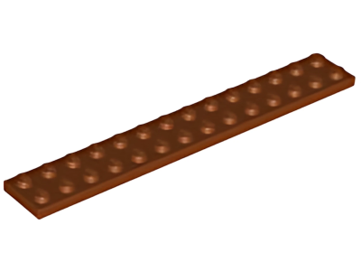 Деталь LEGO Plate 2 x 14 91988 Reddish Brown U