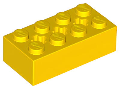 Деталь Lego Technic, Brick 2 x 4 with 3 Axle Holes 39789 Yellow N