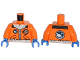 Torso Arctic Explorer Logo with Zipper and White Fur Trim Pattern / Orange Arms / Blue Hands, 973pb1683c01  