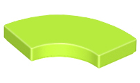 Tile, Round Corner 2 x 2 Macaroni, 27925 Lime U