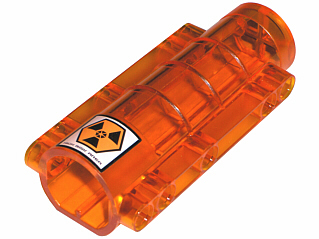 Cylinder 9 x 4 x 2 Tapered with Flat Bottom, Pin Holes with 'HIGH RISK AREA' and Hazard Symbol Pattern (Sticker) - Sets 7690 / 7692 / 7697 / 7699, 58947pb02