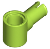 Technic, Pin with Friction Ridges and Pin Hole, 15100 Lime U