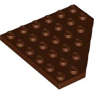 Wedge, Plate 6 x 6 Cut Corner, 6106 Reddish Brown N